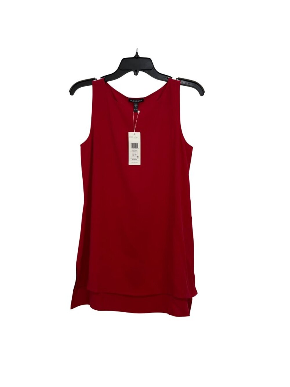 Eileen Fisher Silk Georgette Crepe Red Sleeveless Bateau Neck Shell SZ XXS NWT